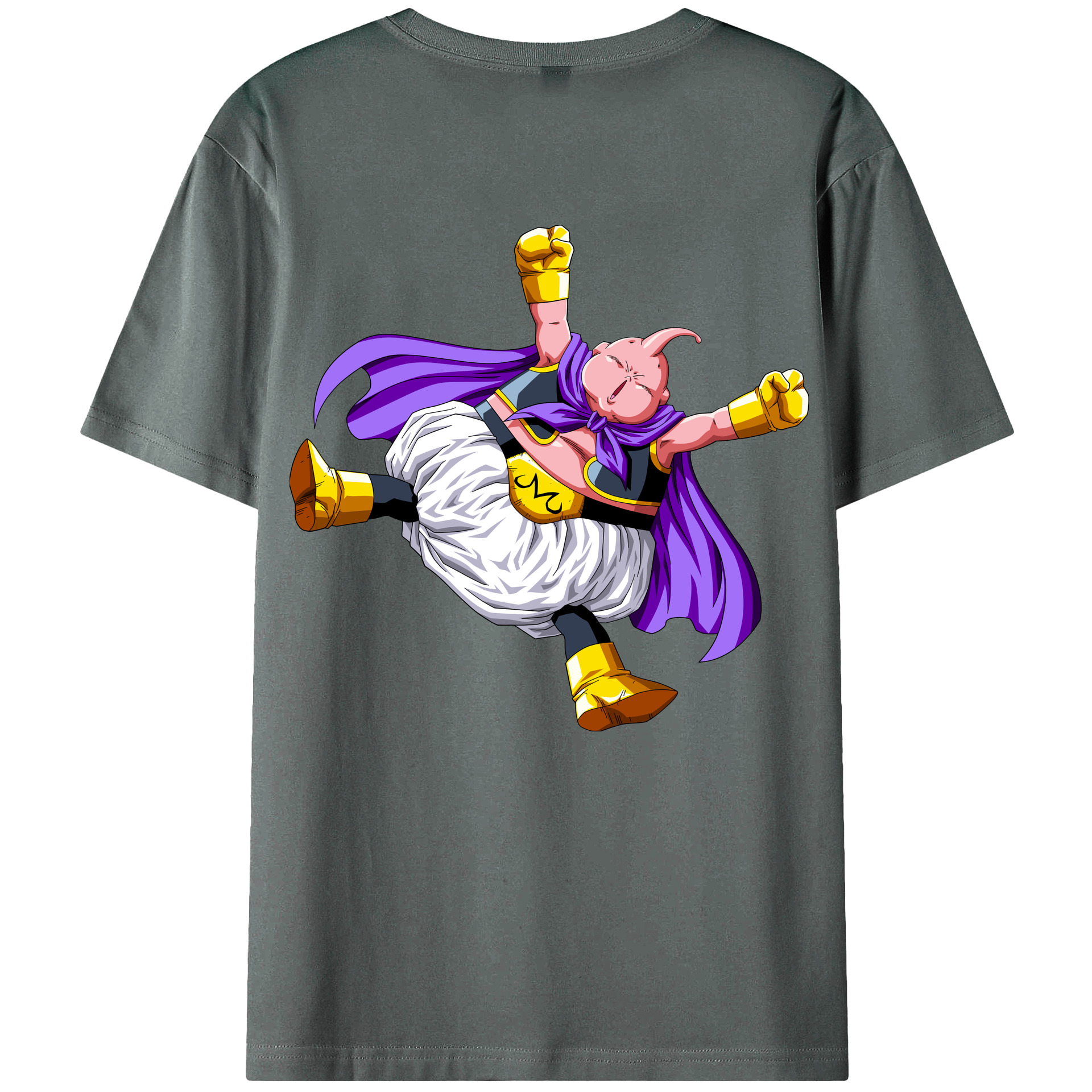 （画像用） ドラゴンボール 魔人ブウ DRAGON BALL Majin Buu 綿100％ メンズ半袖Tシャツ（バックプリント） 通気性